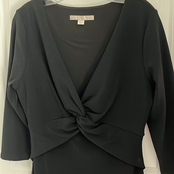Boston Proper Twist Front Stretch Fabric Body Flattering SZ 12 - Picture 2 of 9